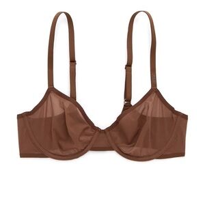 SMOOTHEZ Mesh Unlined Bra by AERIE. Brown 36C